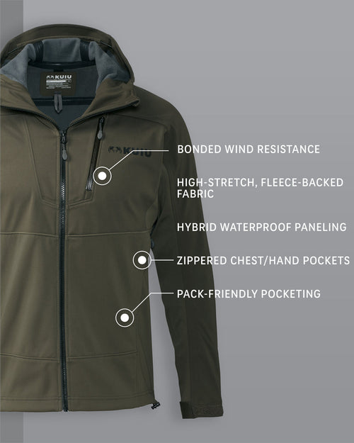 Axis Hybrid Hooded Jacket | Ash